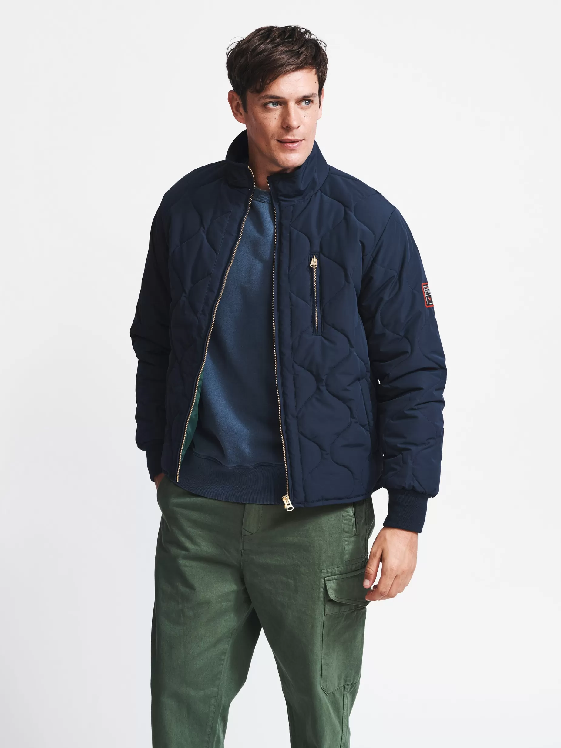 Store Aubin Barbel Quilted Jacket Navy