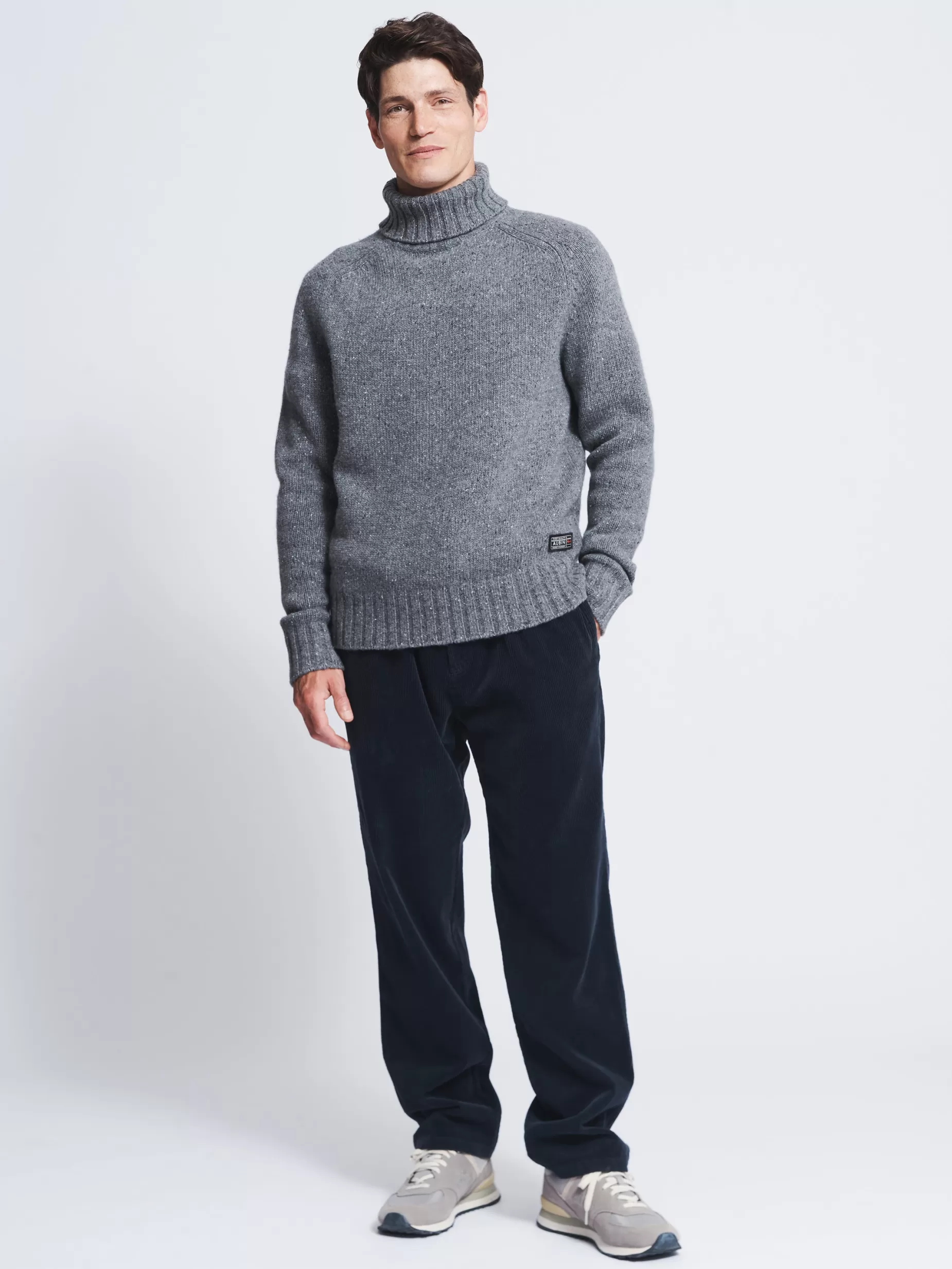 Shop Aubin Brancaster Donegal Roll Neck Grey