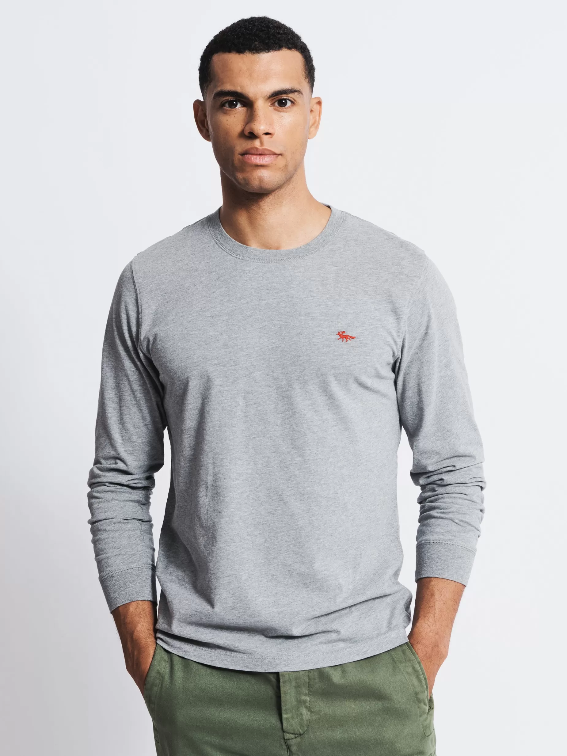 Clearance Aubin Buttermere Long Sleeve Tee Grey Marl