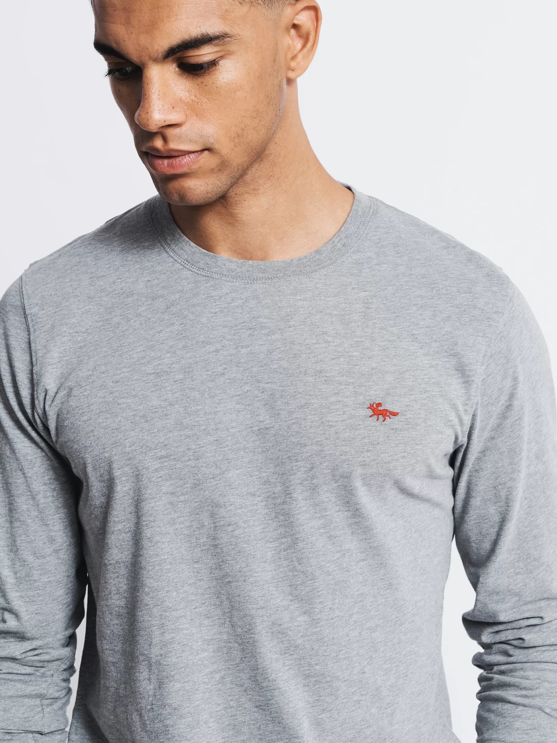 Clearance Aubin Buttermere Long Sleeve Tee Grey Marl