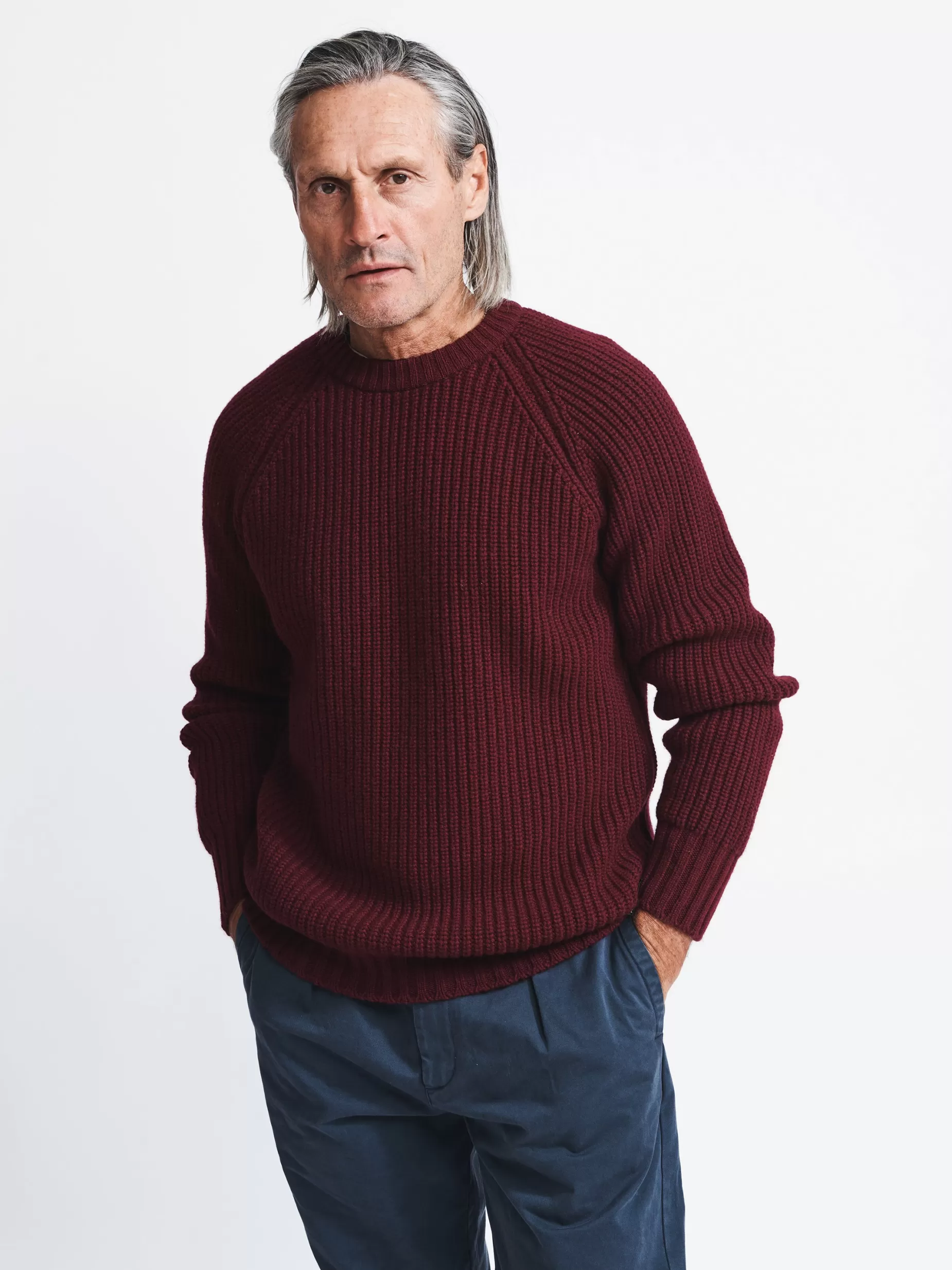 Outlet Aubin Crail Fisherman Rib Jumper Damson