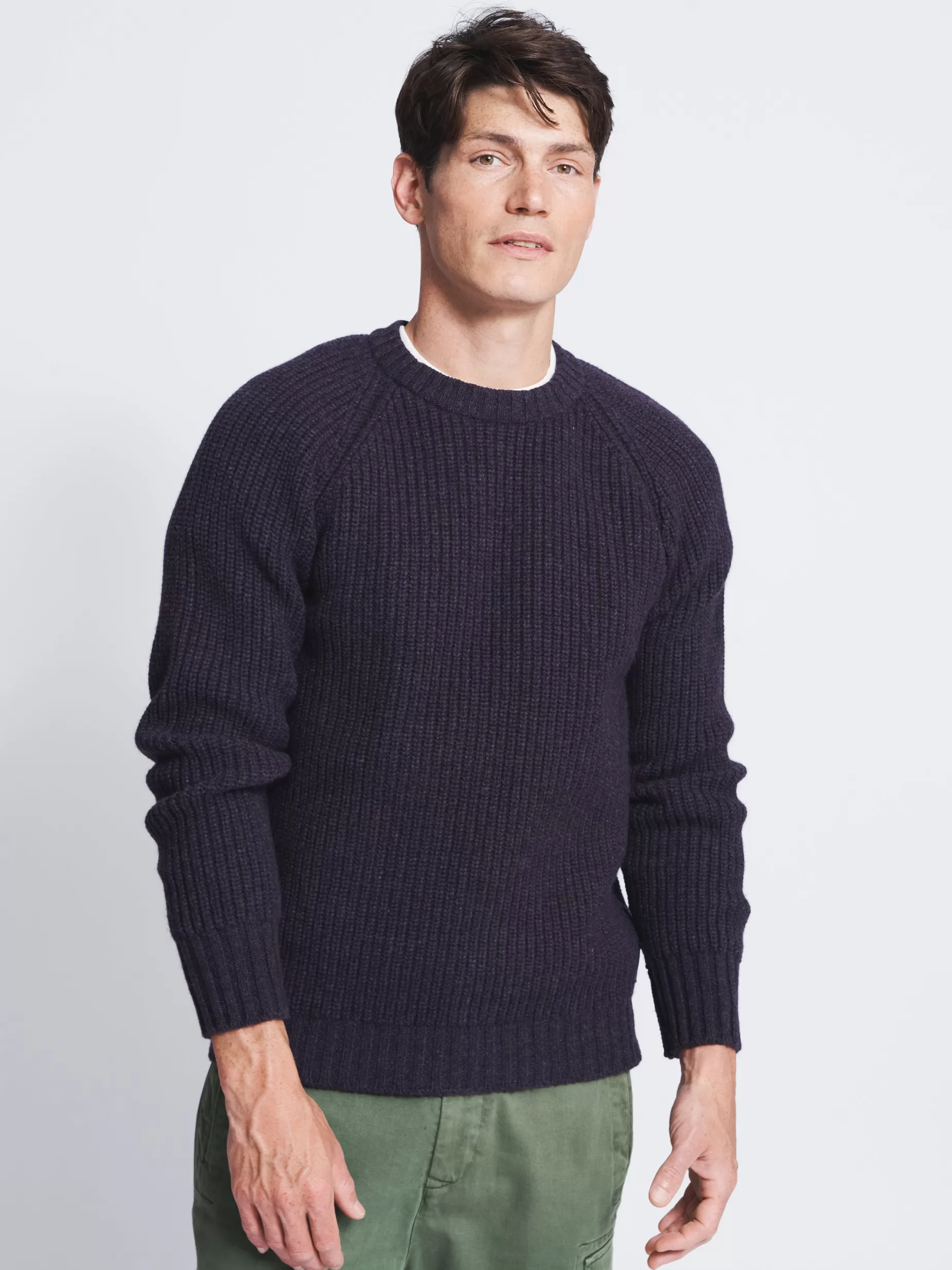 Shop Aubin Crail Fisherman Rib Jumper Grape