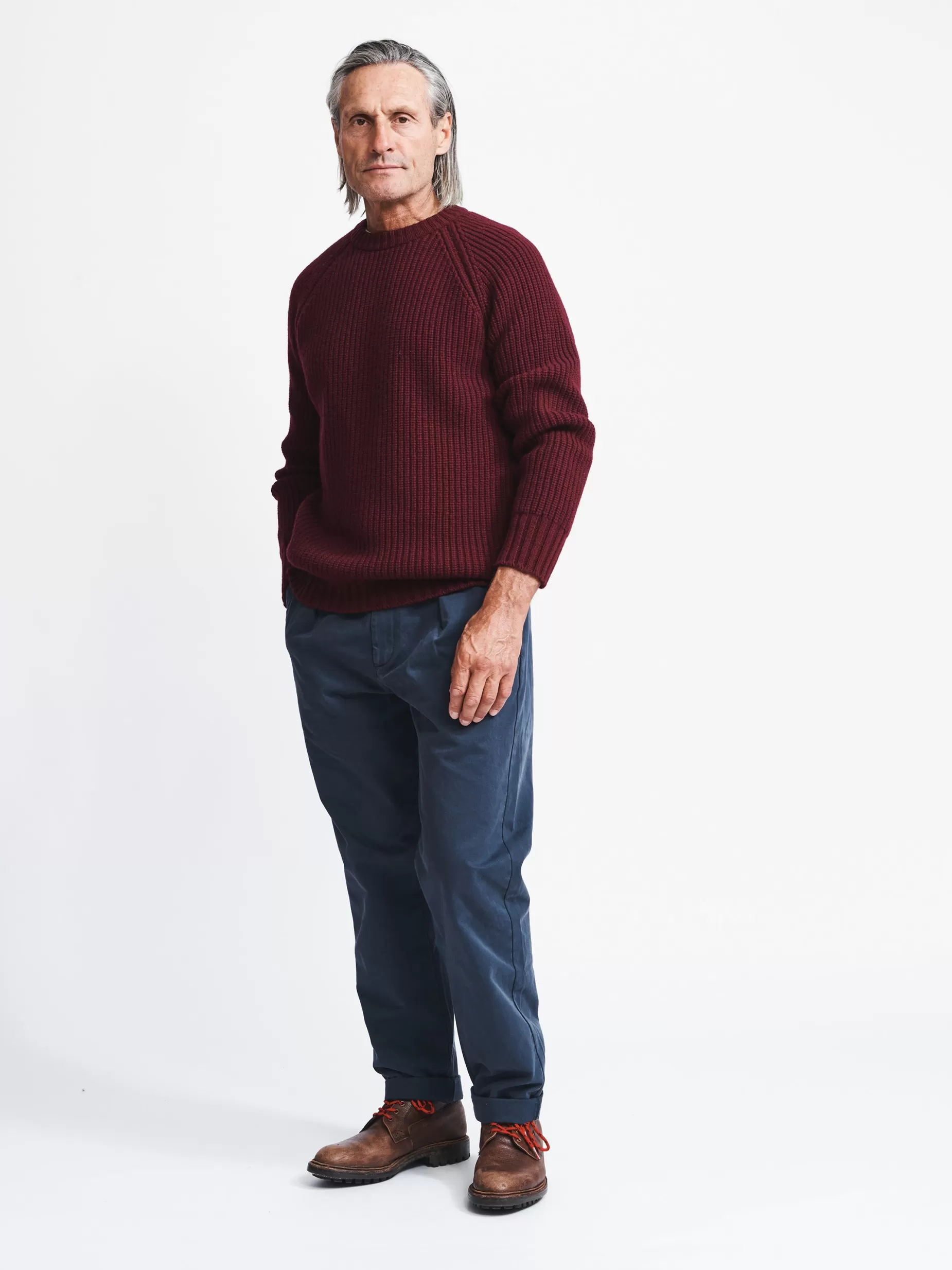 Outlet Aubin Crail Fisherman Rib Jumper Damson