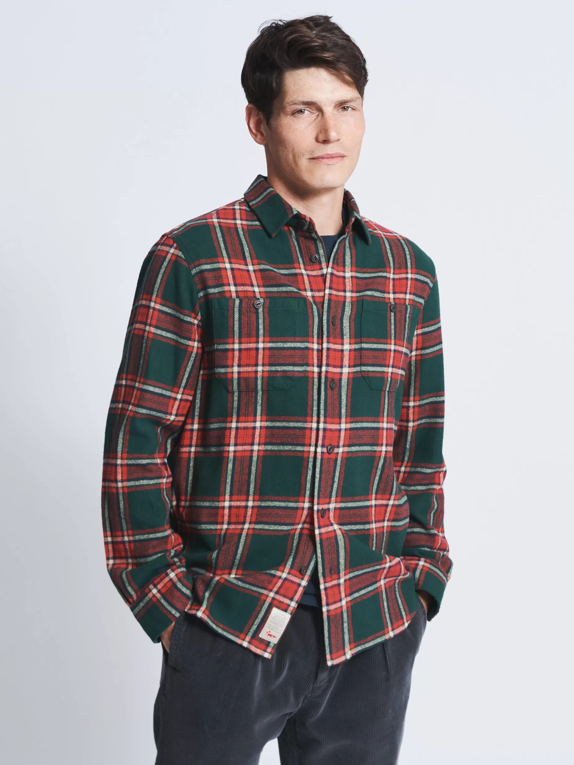 Fashion Aubin Crowle Shirt Green Check