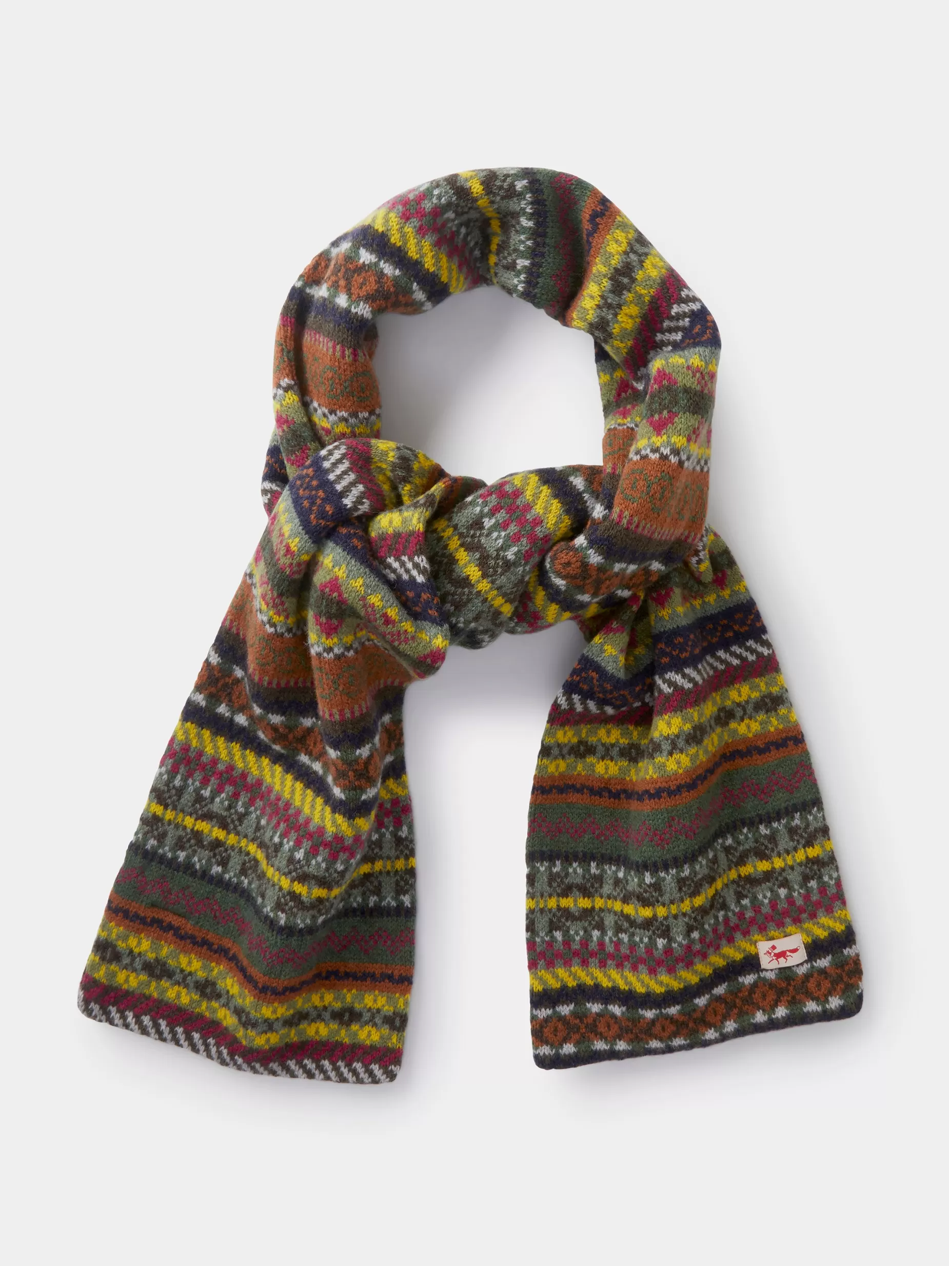 Shop Aubin Dales Scarf Brown Fairisle