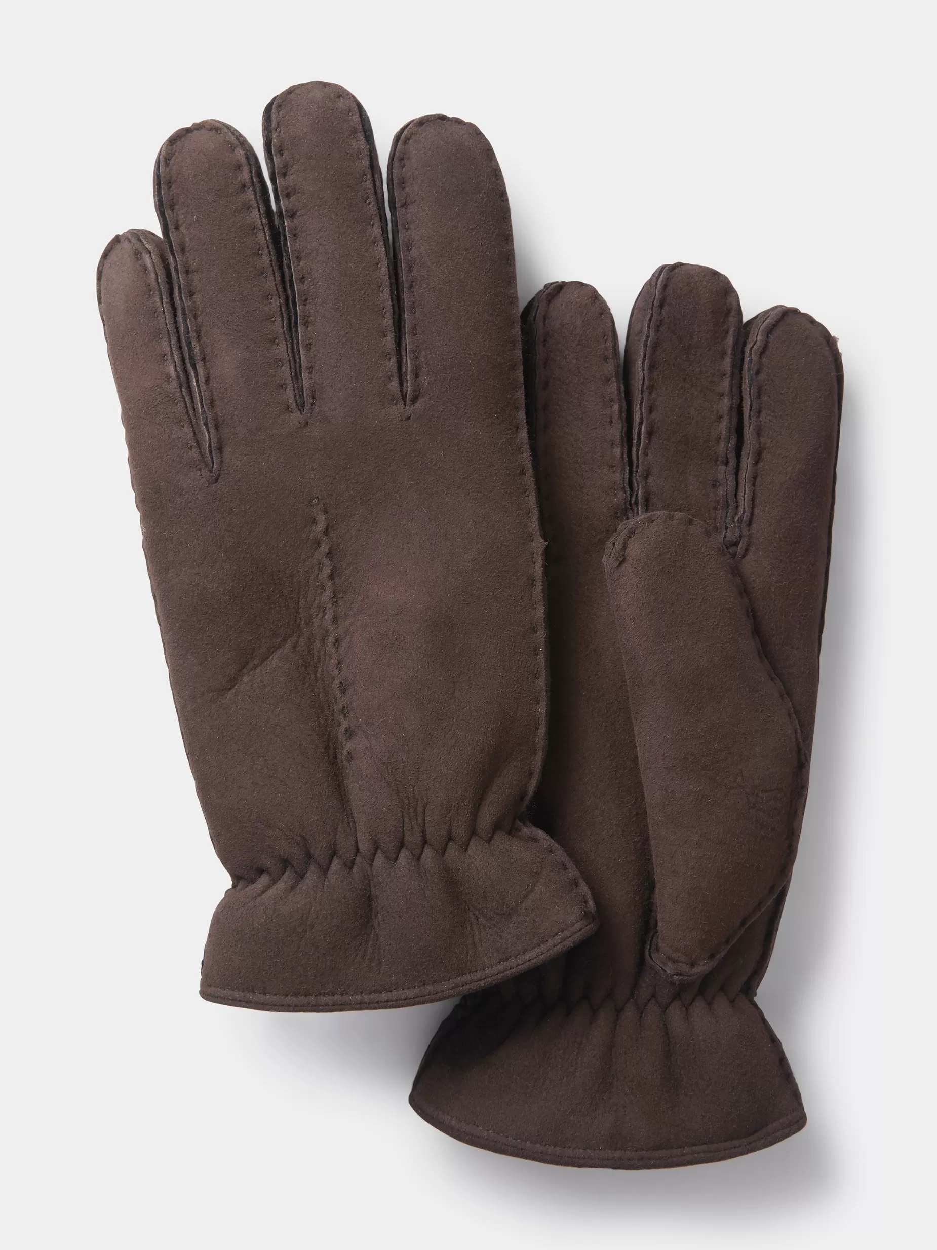 Cheap Aubin Dents Leather Gloves Mahogany Brown