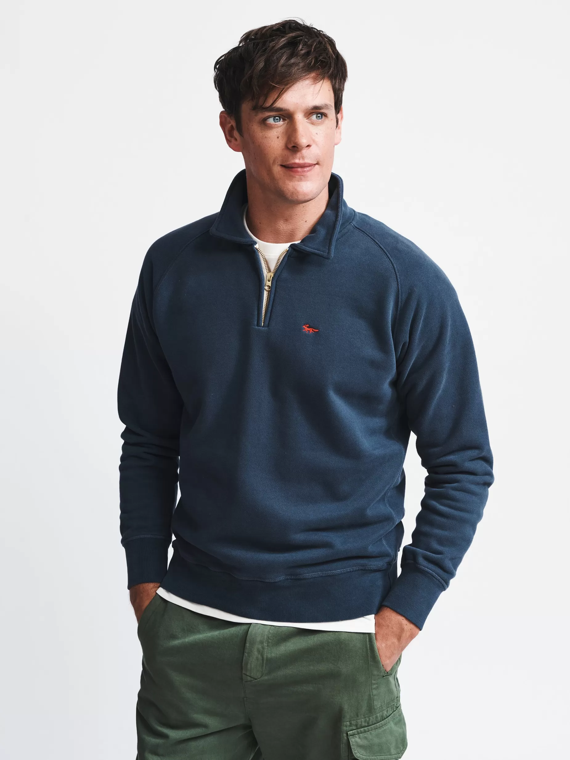 Best Sale Aubin Dunster Sports Zip Neck Navy