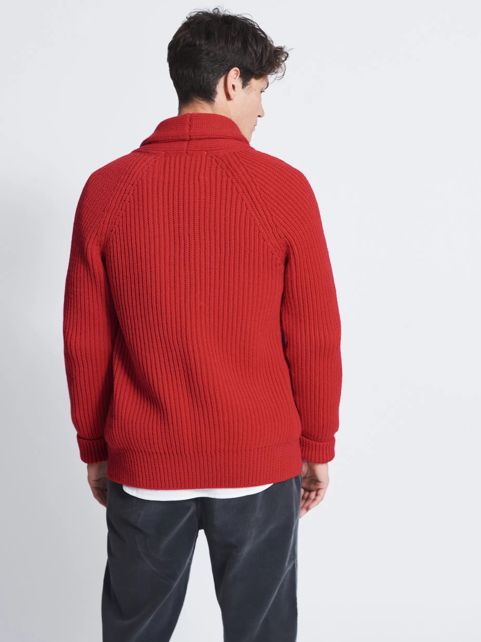 Cheap Aubin Earl Shawl Collar Cardigan Red