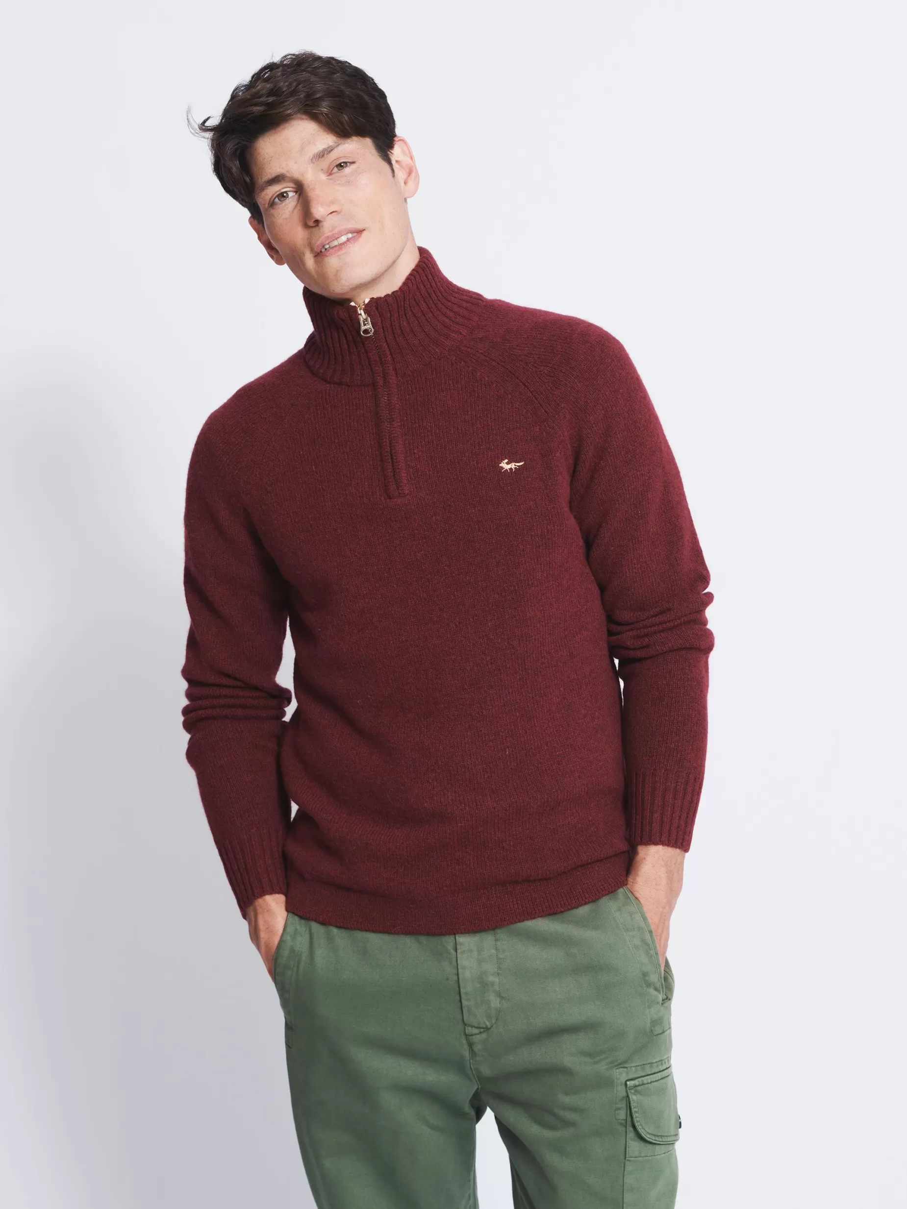 Cheap Aubin Farro Zip Neck Bordeaux