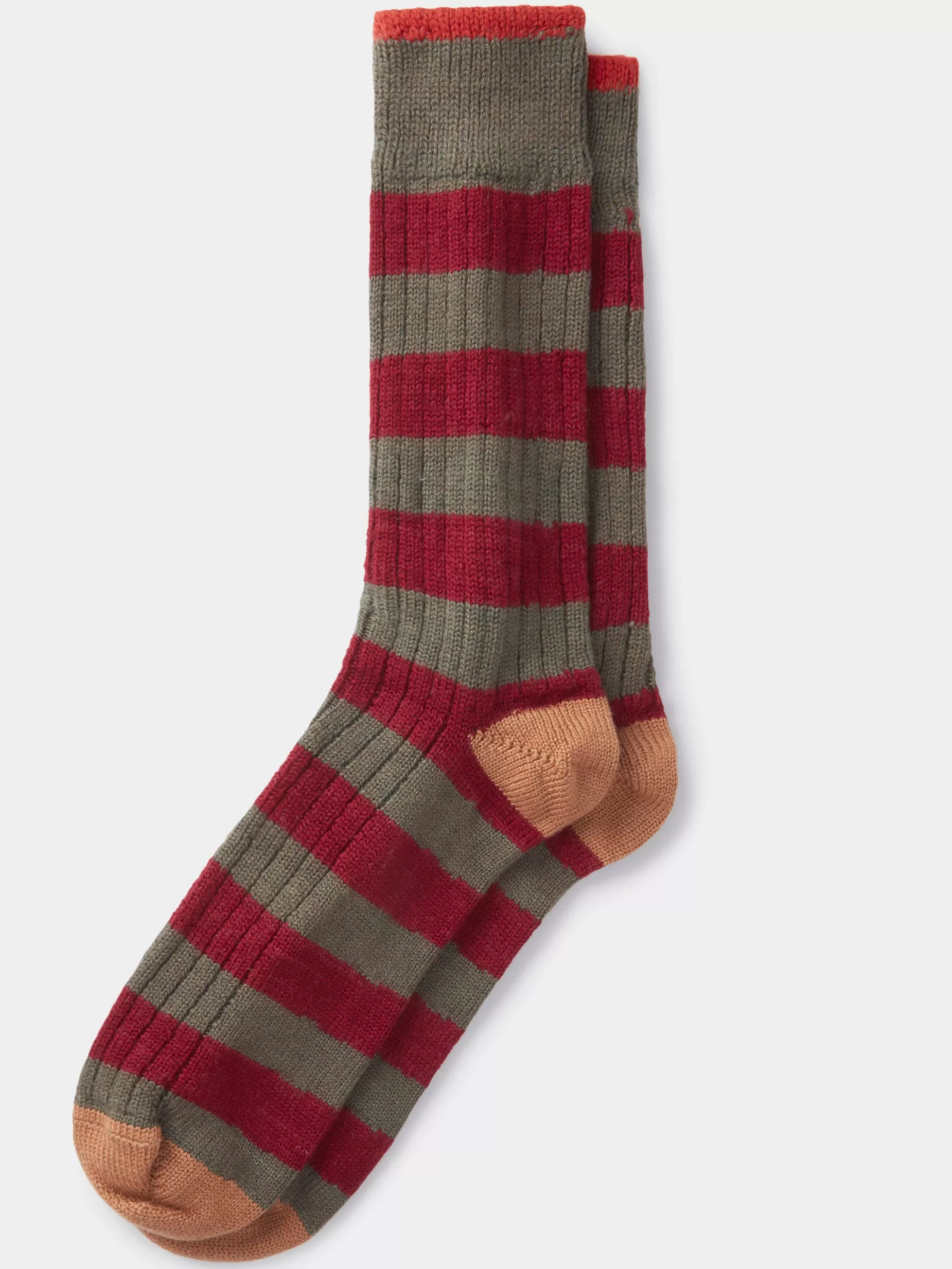 Sale Aubin Frome Sock Burgundy Stripe