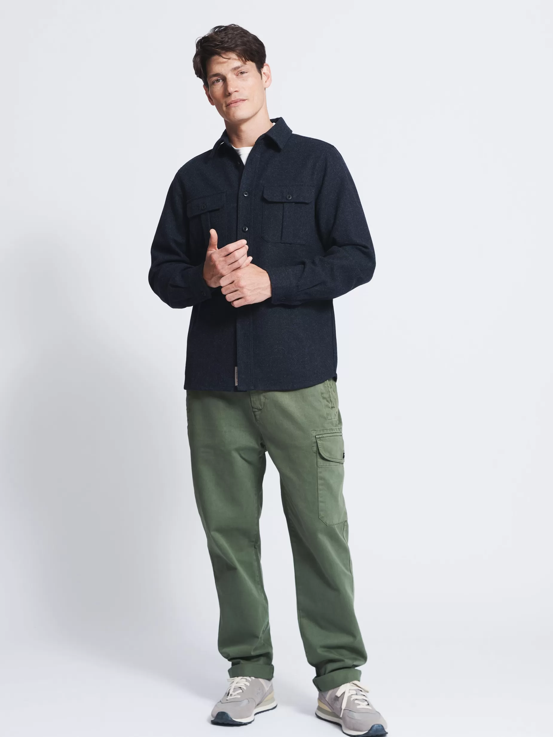 Store Aubin Lysaghts Wool Overshirt Navy