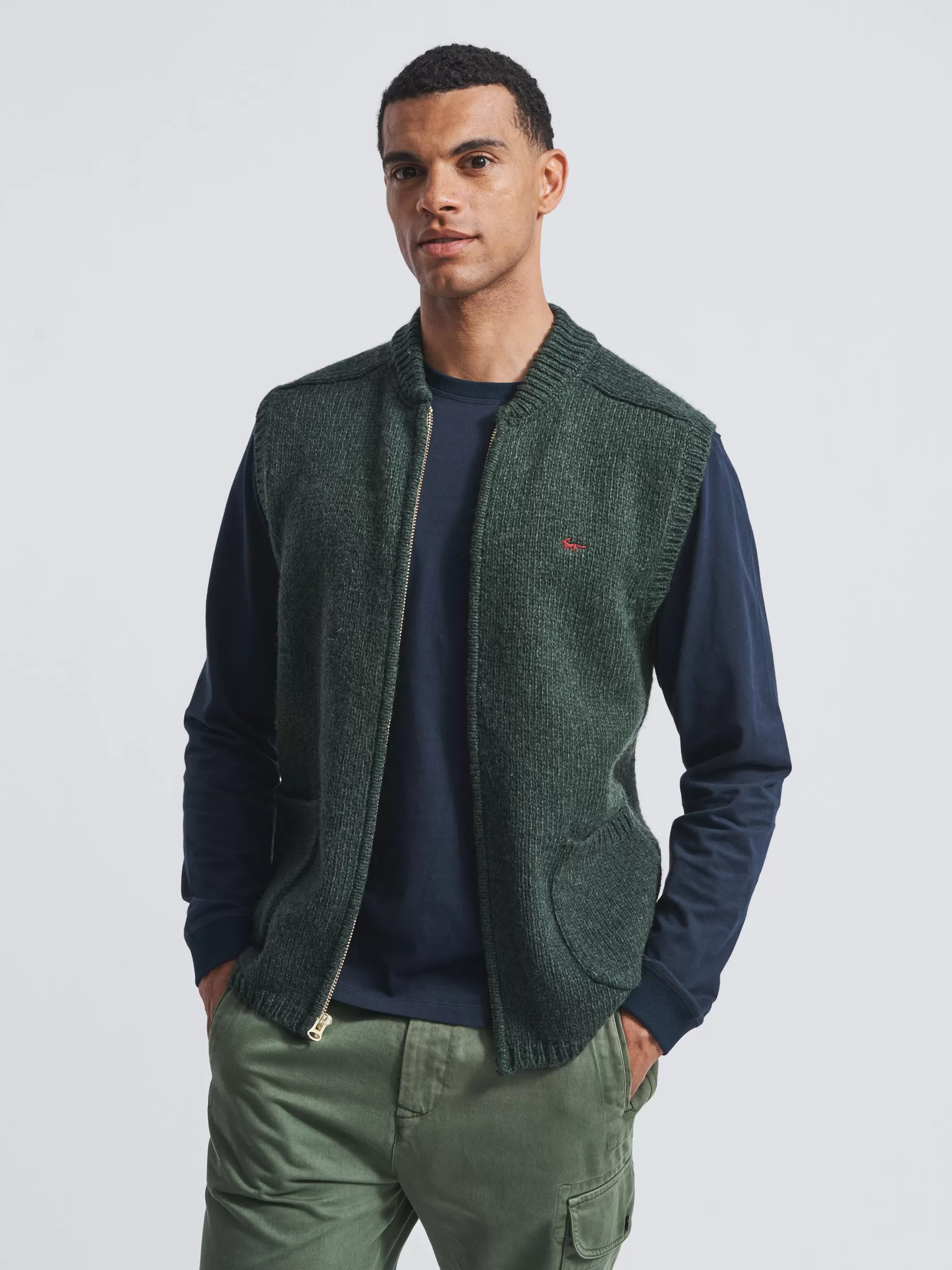 Outlet Aubin Maldon Donegal Gilet Dark Green