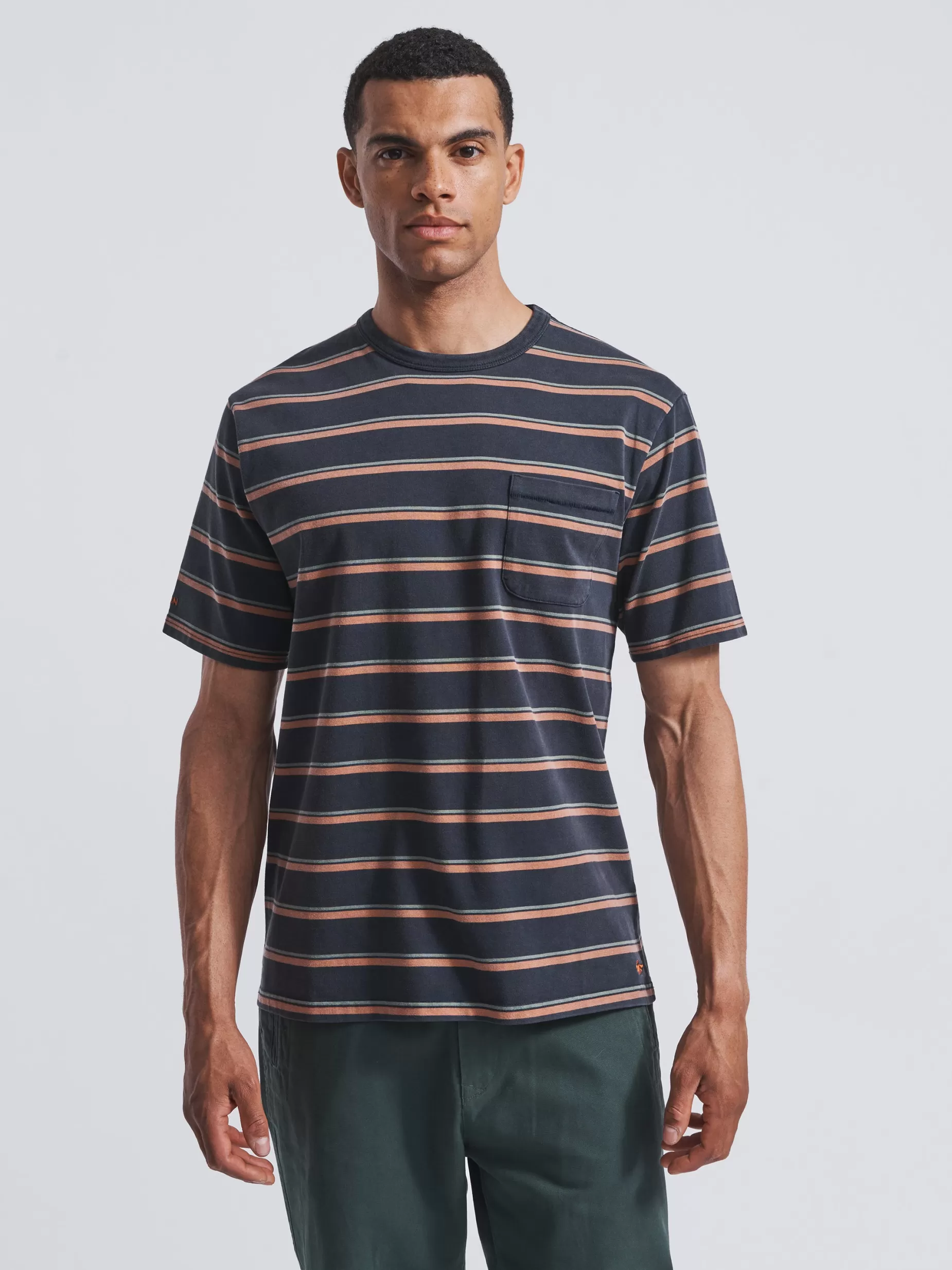 Hot Aubin Newburgh Relaxed Tee Navy Stripe