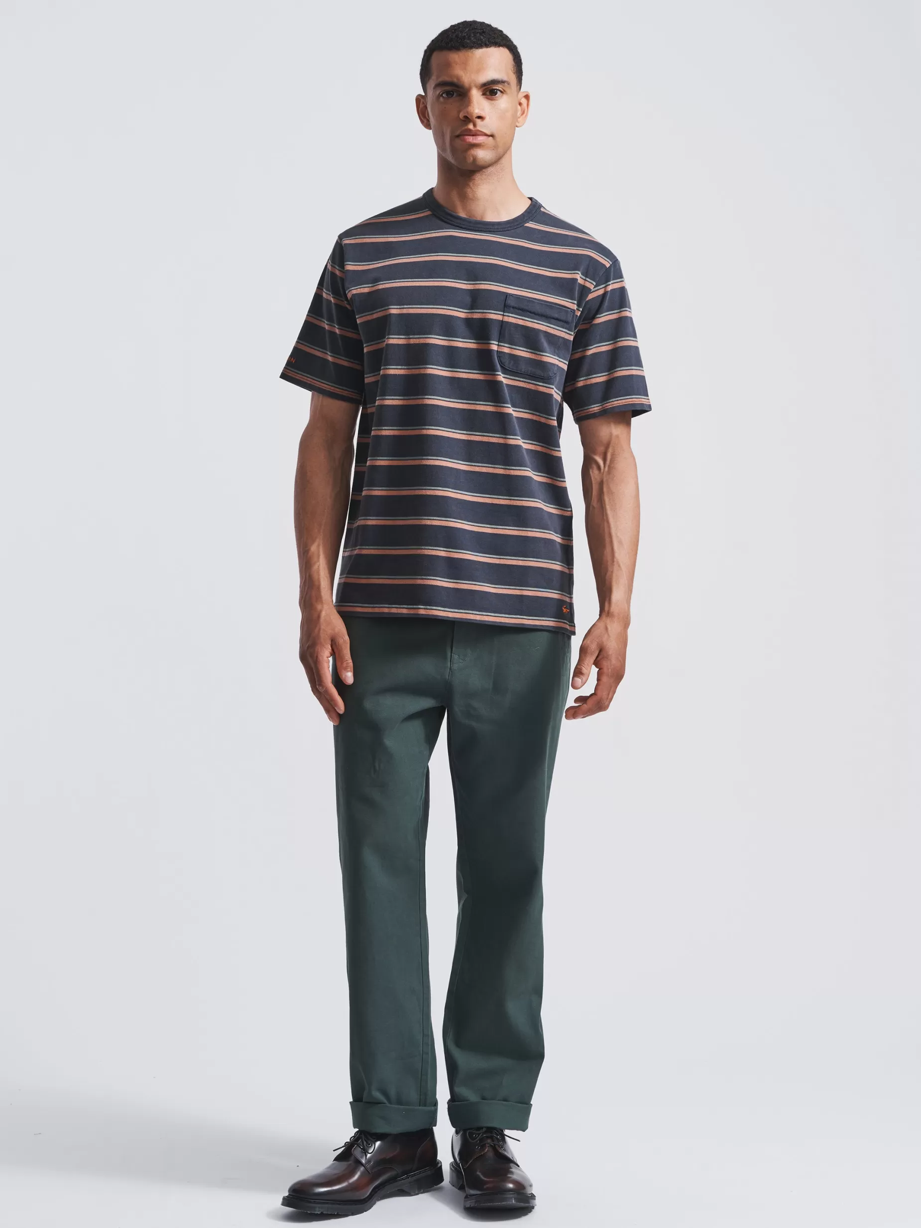 Hot Aubin Newburgh Relaxed Tee Navy Stripe