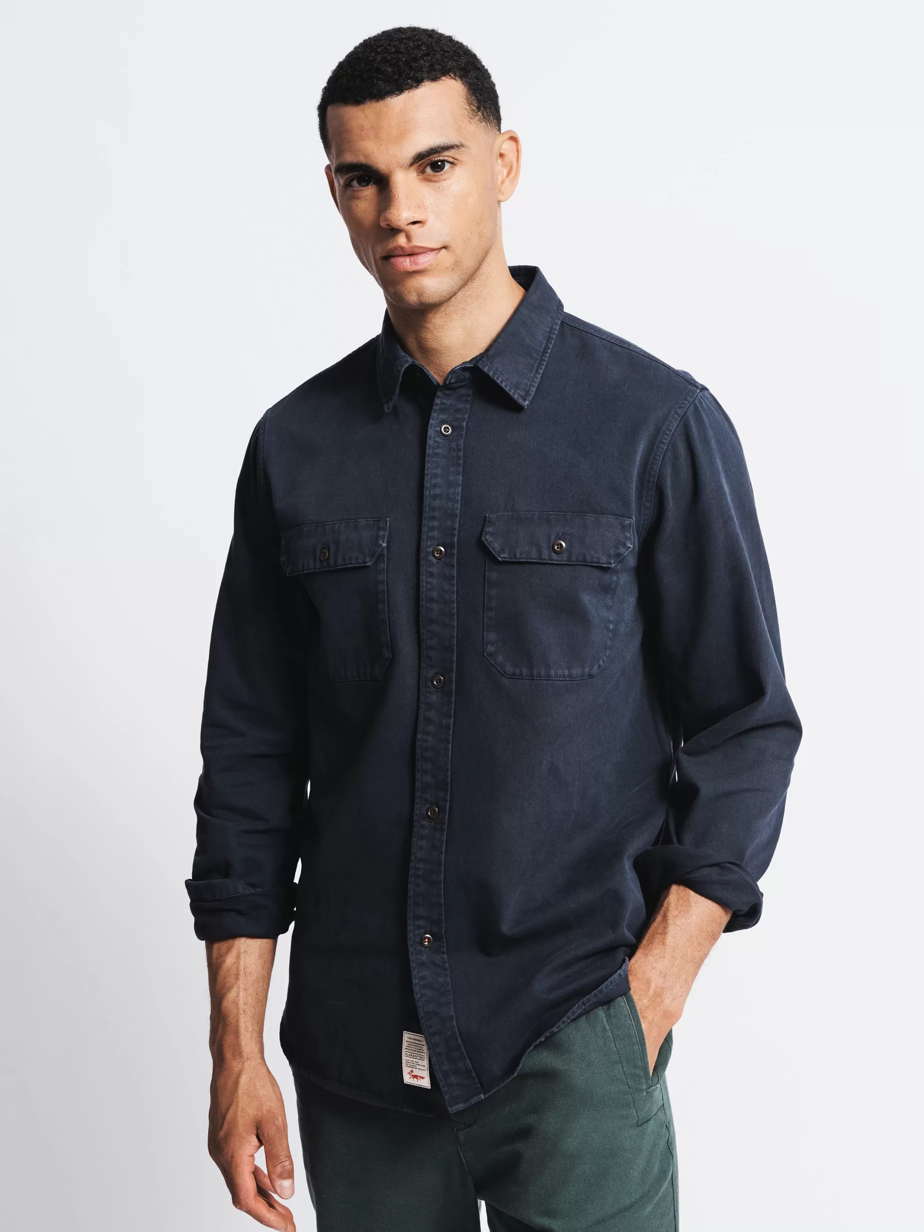 Cheap Aubin Normanby Shirt Navy