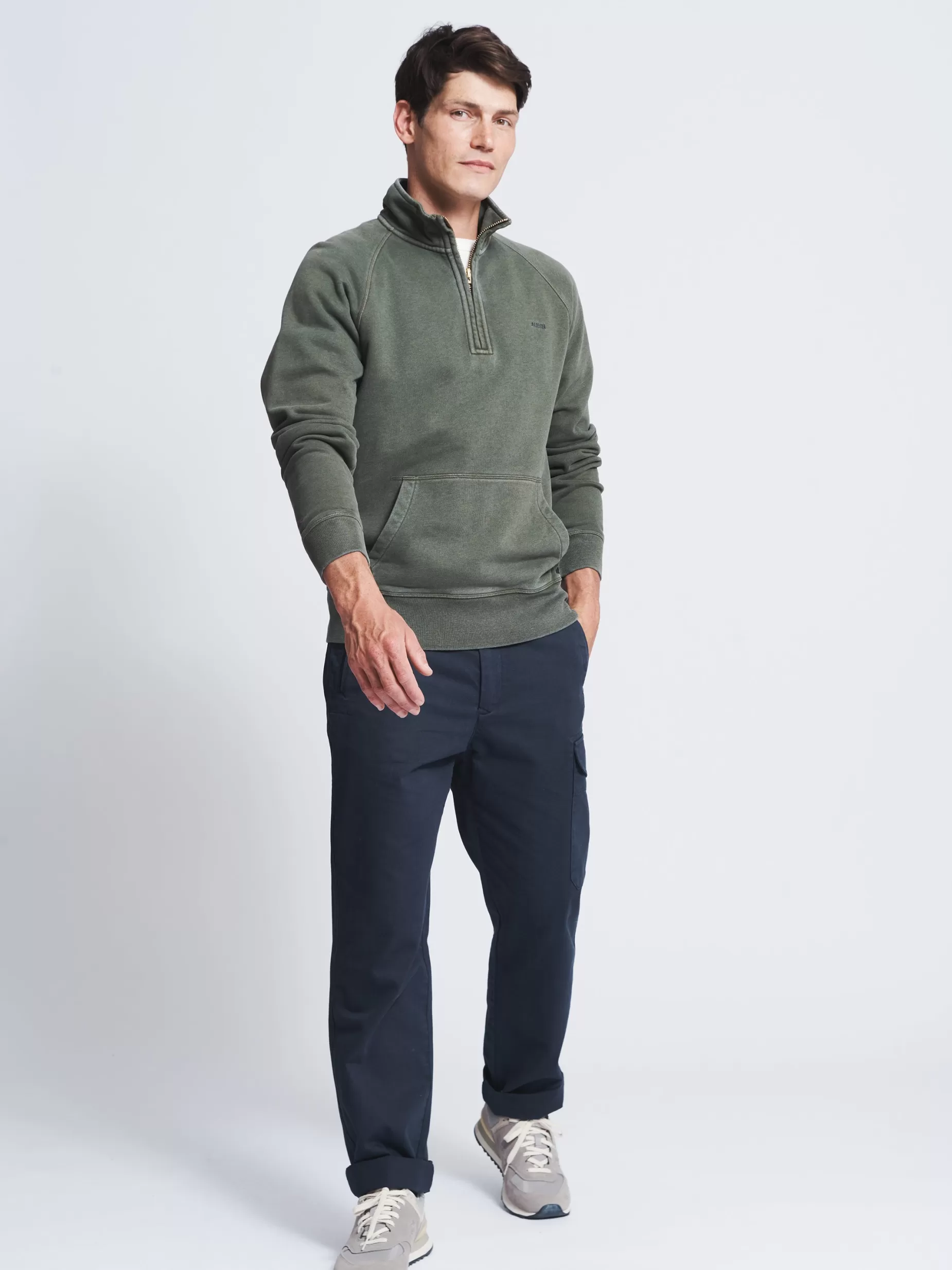 Sale Aubin Provost Zip Neck Khaki