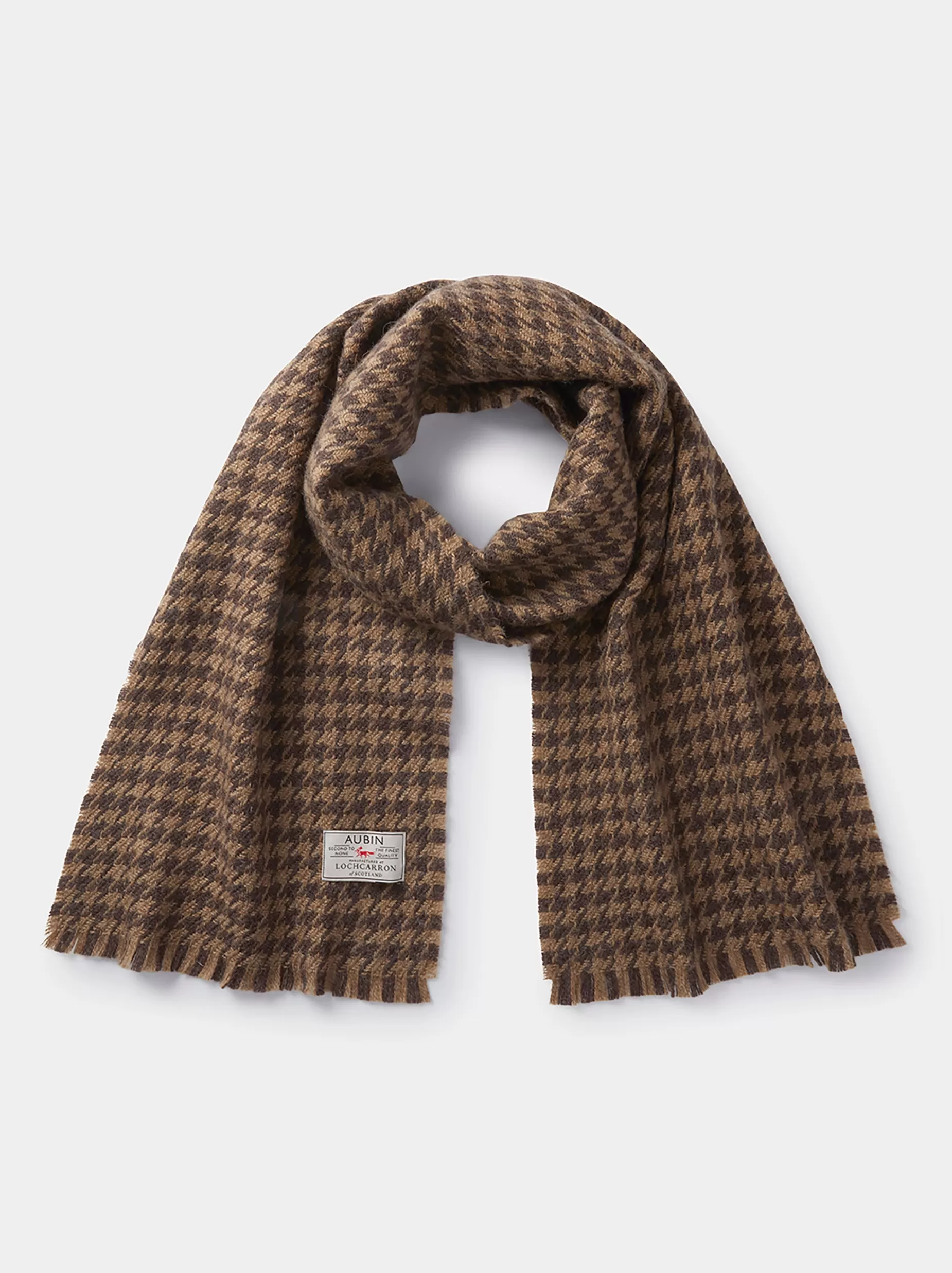 Shop Aubin Rex Scarf Brown Check