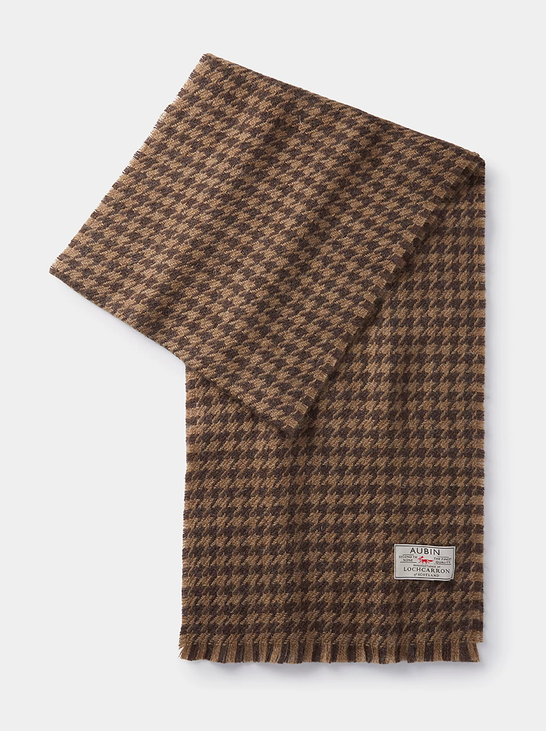 Shop Aubin Rex Scarf Brown Check