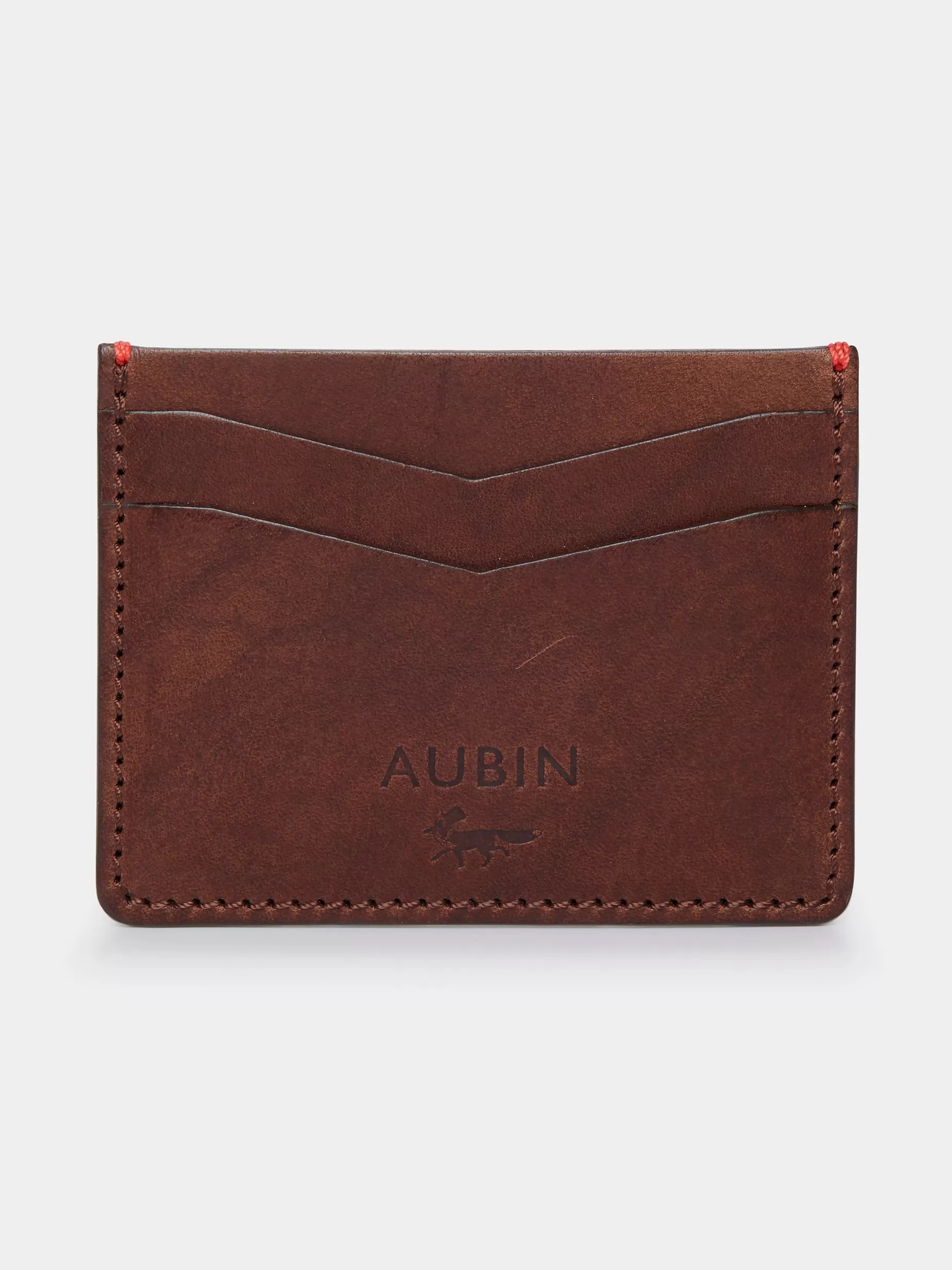 Fashion Aubin Stirling Leather Card Holder Brown