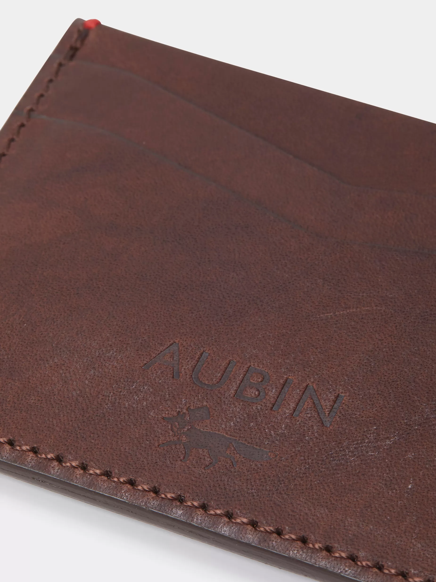 Fashion Aubin Stirling Leather Card Holder Brown