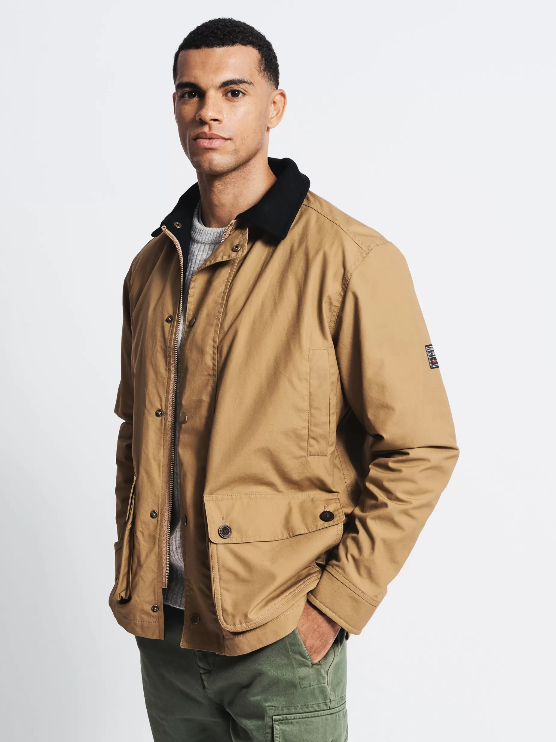 Best Sale Aubin Union Wax Jacket Tan