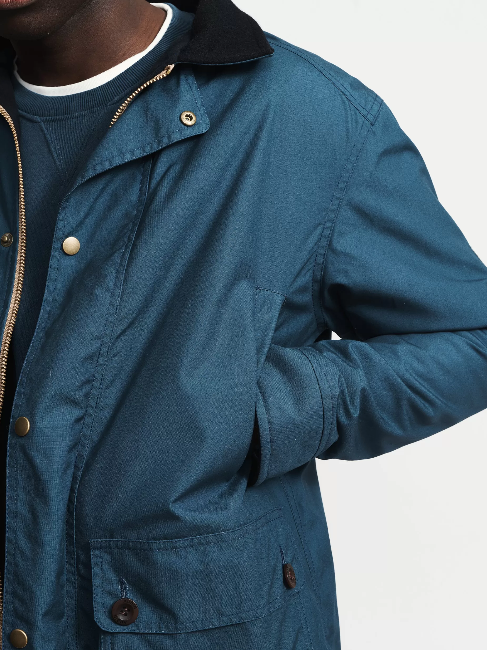 Best Aubin Union Wax Jacket Blue