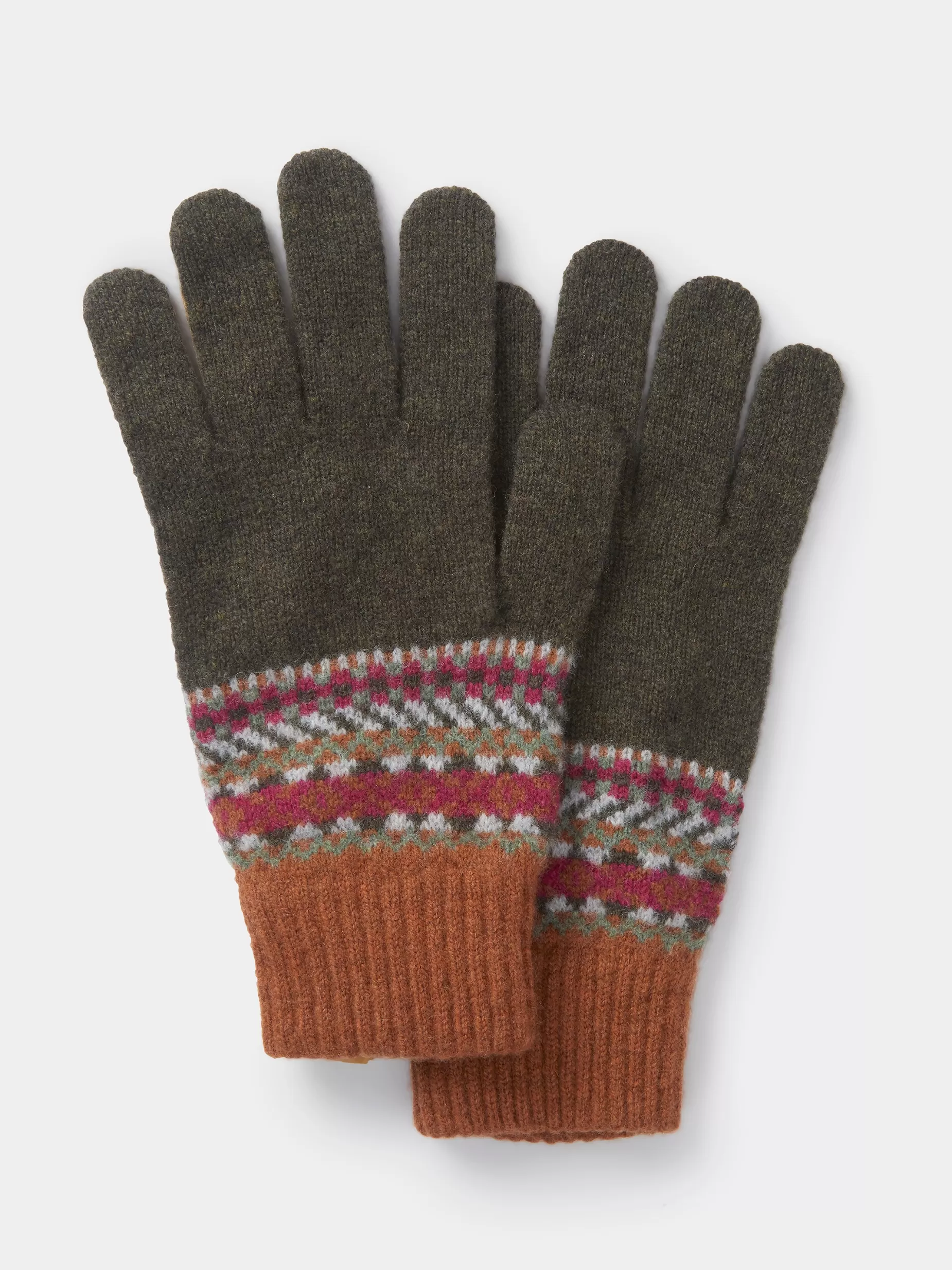 Clearance Aubin Uppingham Glove Brown Fairisle