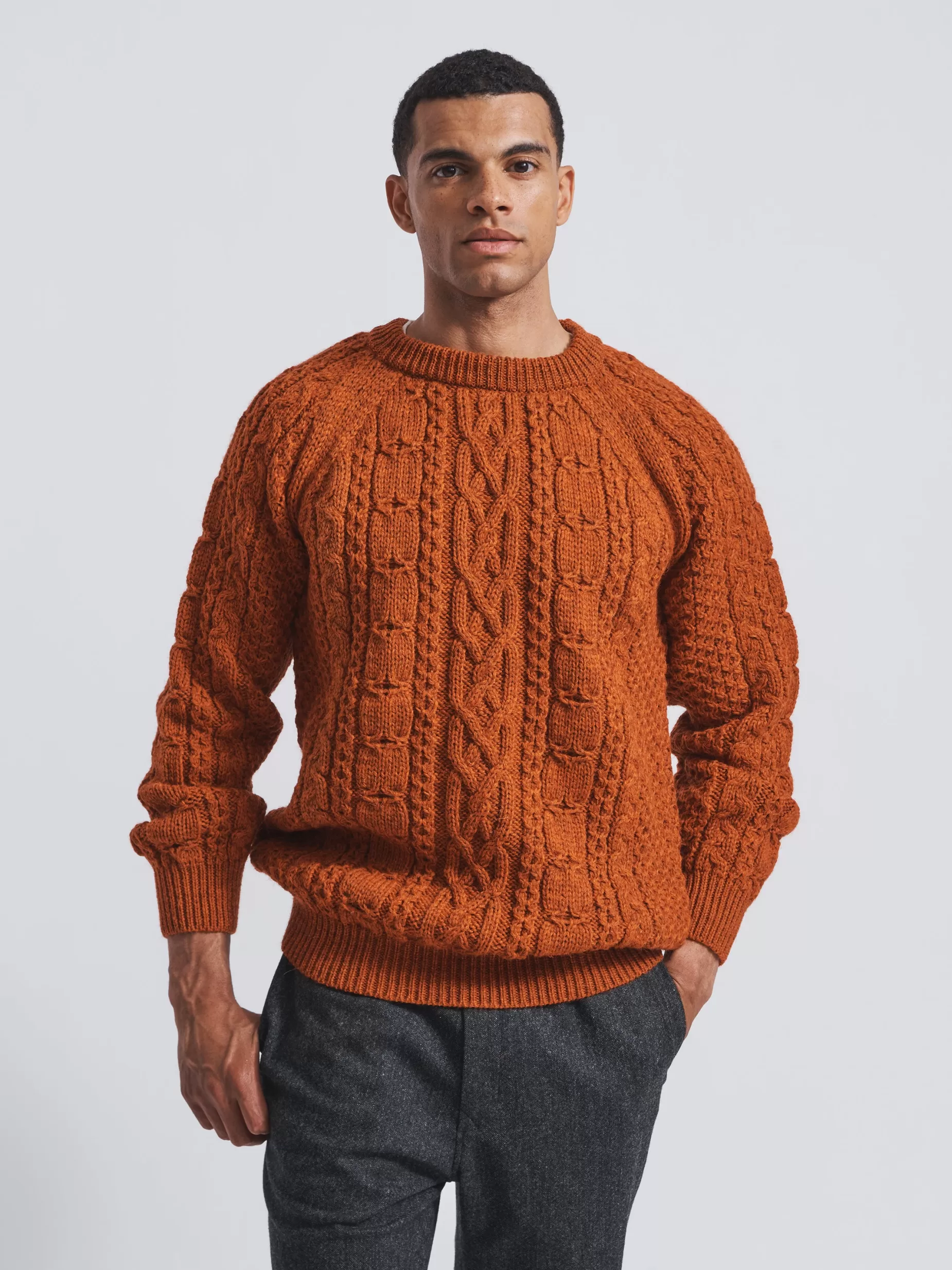 Sale Aubin Westport Aran Jumper Ginger